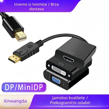 Odobrenje proizvođača Mini DP Displayport na VGA+HDTV+DVI kabel za pretvorbu Thunderbolt 2 višenamjenskog sučelja