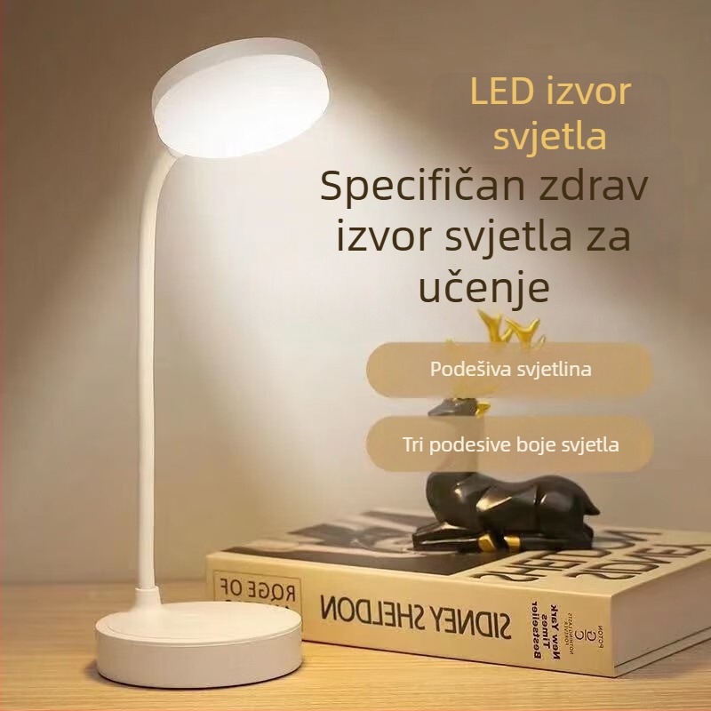 Mala stolna lampa, radni stol sa zaštitom za oči, studentski dom za pisanje, utikač za punjenje, radni stol uz krevet s dvostrukom namjenom u spavaćoj sobi