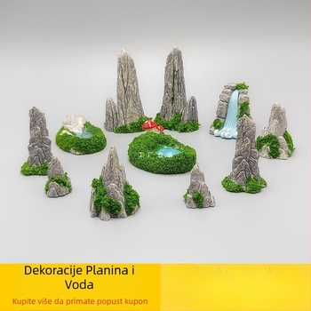 lažni krajolik jezero vodopad kamena mahovina mikro krajobrazno vrtlarstvo DIY ukras pribor mali ukrasi