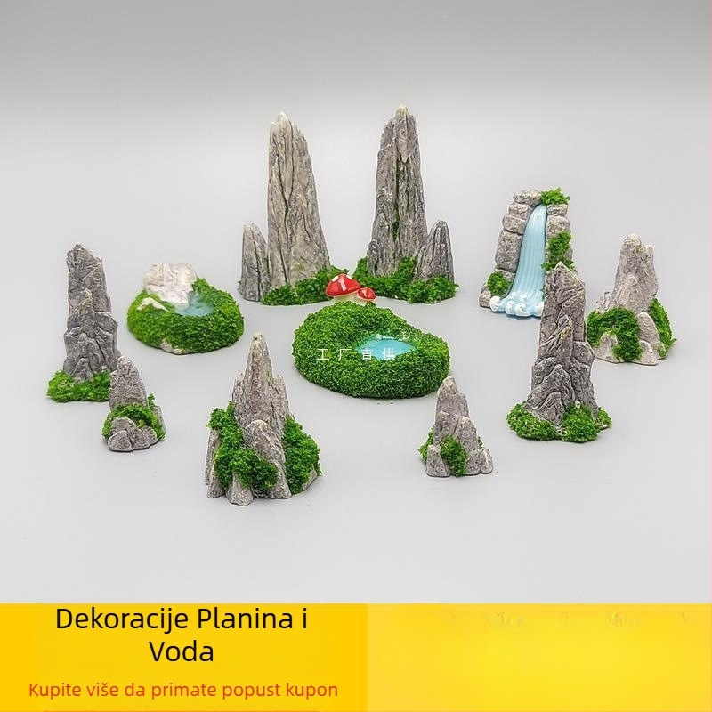 lažni krajolik jezero vodopad kamena mahovina mikro krajobrazno vrtlarstvo DIY ukras pribor mali ukrasi