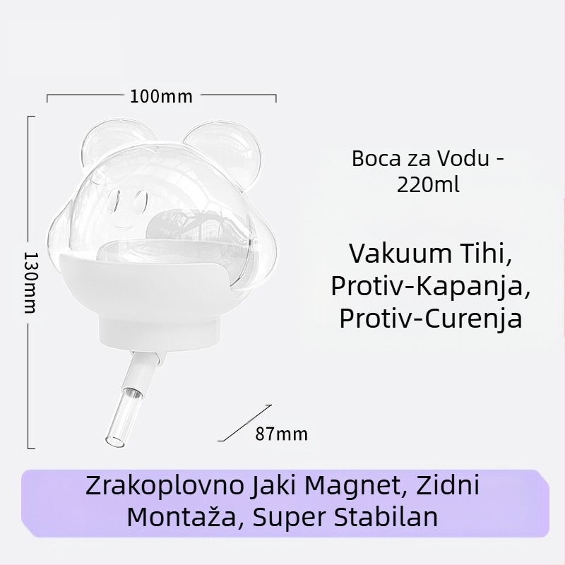 Magnetni kuhalo za vodu za hrčke, vakuumski dozator vode za montažu na zid, hranilica za vodu za zečeve i zamorce Zlatni medvjed, pribor za male kućne ljubimce
