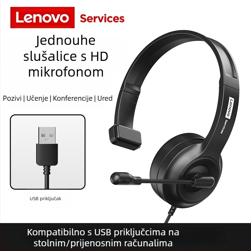 Lenovo slušalice Telefonske slušalice Konferencijske uredske online engleske računalne slušalice Telefonska služba za korisnike Posebna veleprodaja