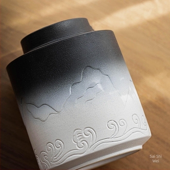 Urna za kućne ljubimce Bijelo-crni reljef Xiangyun krajolik Morski valovi Spomenik smrti Mačka Pas Vatra Okus