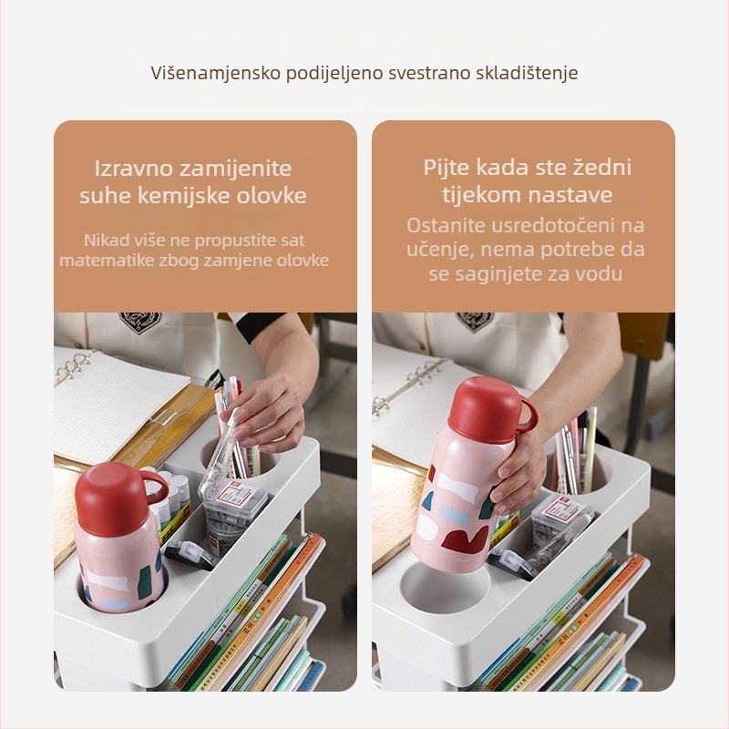 Stolna polica za knjige, studentska višeslojna pohrana knjiga velikog kapaciteta, stalak za knjige, držač za knjige, uklonjivi stalak za čitanje