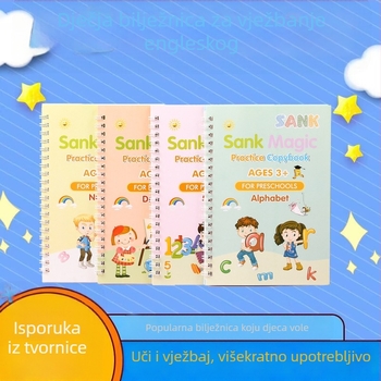 Prekogranična e-trgovina dječja bilježnica za engleski jezik, Groove Magic bilježnica za pisanje, olovka za kontrolu kopiranja, veleprodaja dječjih bilježnica za pisanje