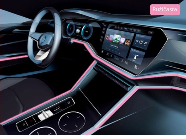 Svijetleća linija hladno svjetlo visokotehnološko elektroluminiscentno crno ambijentalno svjetlo 3,5 m Vusb komplet za brtvljenje proizvoda Ambijent