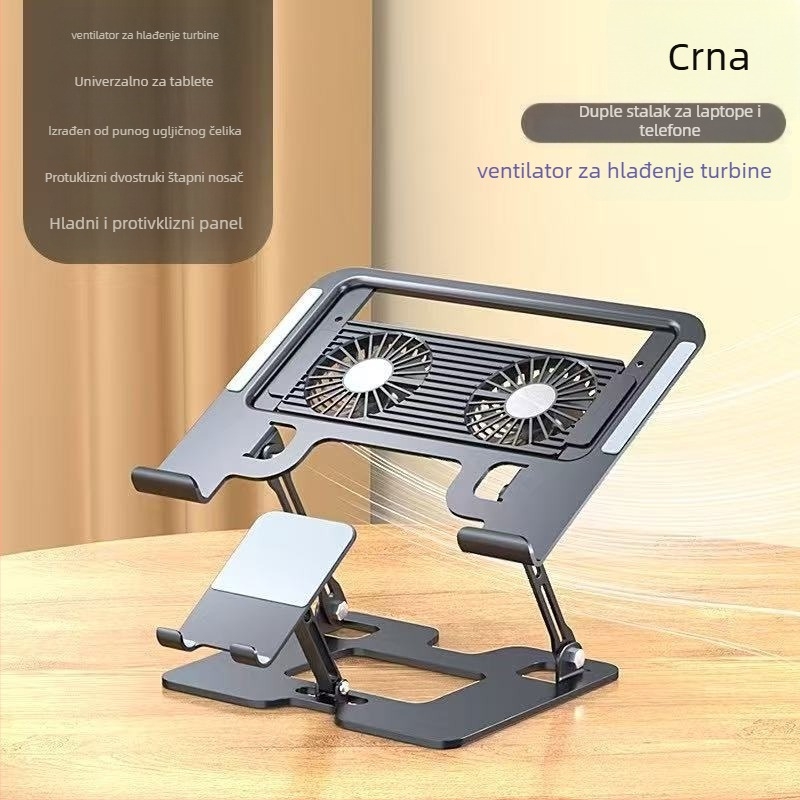 Držač za mobitel, od ugljičnog čelika, ravni univerzalni podizni stalak, rotirajući za 360 stupnjeva, sklopivi, podizni stolni stalak