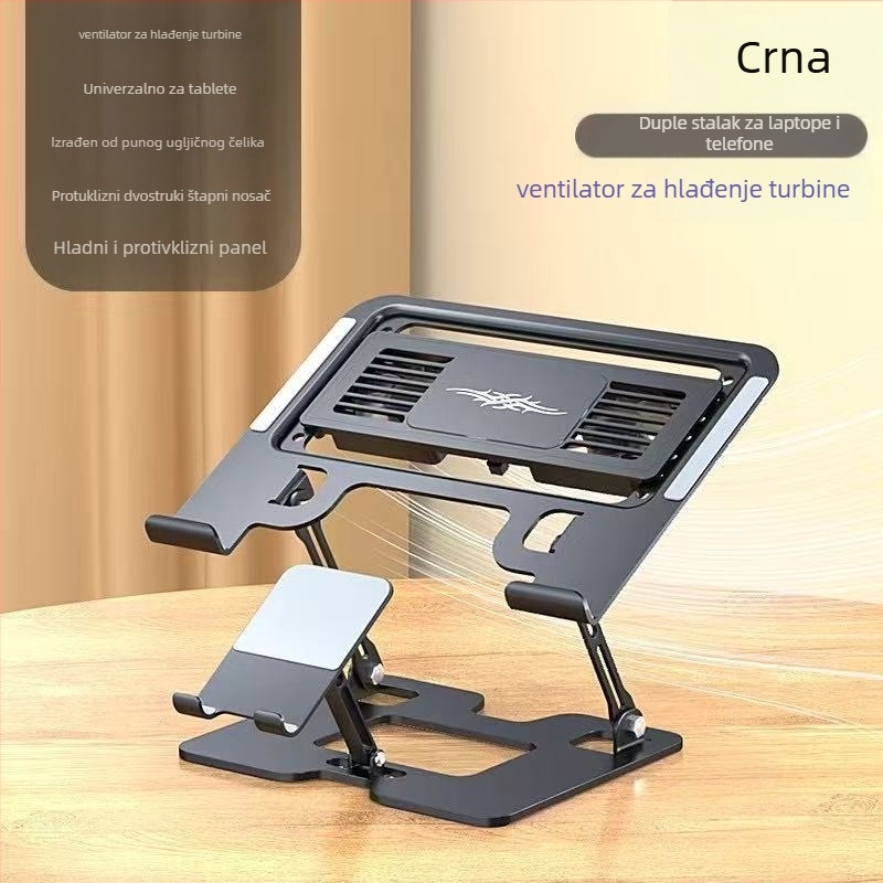 Držač za mobitel, od ugljičnog čelika, ravni univerzalni podizni stalak, rotirajući za 360 stupnjeva, sklopivi, podizni stolni stalak