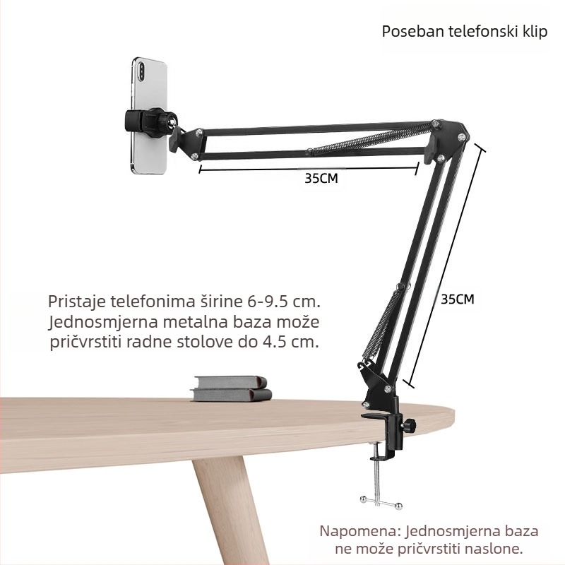 Stalak za mobitele, stalak uz krevet, stalak za mobitele uz krevet, univerzalni stalak za stolna računala, univerzalna polica za snimanje uživo