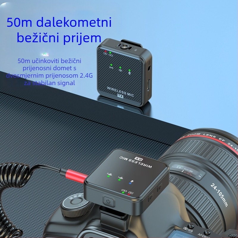 Tvornički bežični mikrofon s kopčom za ogrlicu s izravnom tvorničkom uslugom vanjsko snimanje uživo mikrofon za smanjenje buke s jednim povlačenjem i dva bežična mikrofona