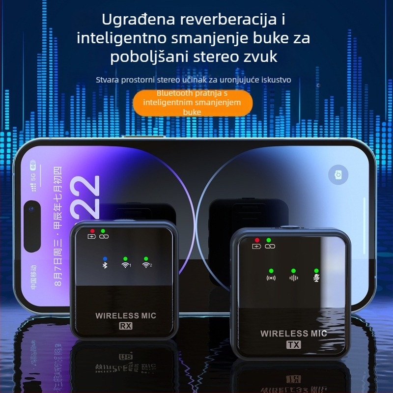 Tvornički bežični mikrofon s kopčom za ogrlicu s izravnom tvorničkom uslugom vanjsko snimanje uživo mikrofon za smanjenje buke s jednim povlačenjem i dva bežična mikrofona