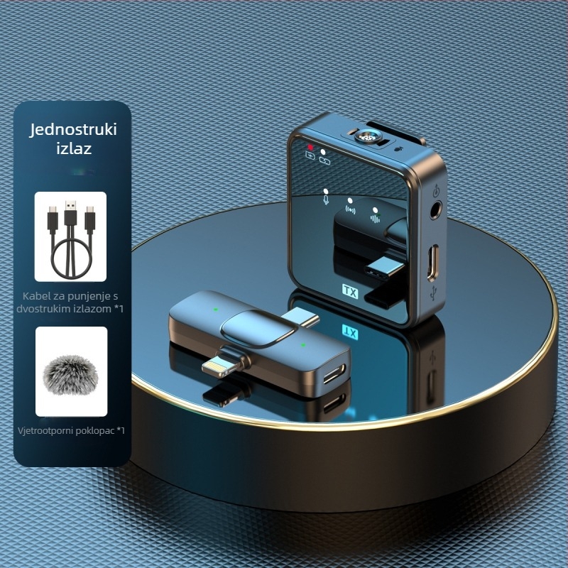 Tvornički bežični mikrofon s kopčom za ogrlicu s izravnom tvorničkom uslugom vanjsko snimanje uživo mikrofon za smanjenje buke s jednim povlačenjem i dva bežična mikrofona