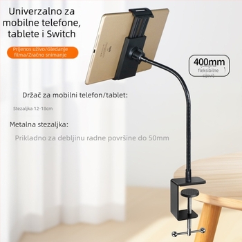 Metalna jaka stezaljka za selfije za mobitel, stalak za prijenos uživo, stolni uređaj, fiksno univerzalno crijevo za lijene ljude, savitljivo