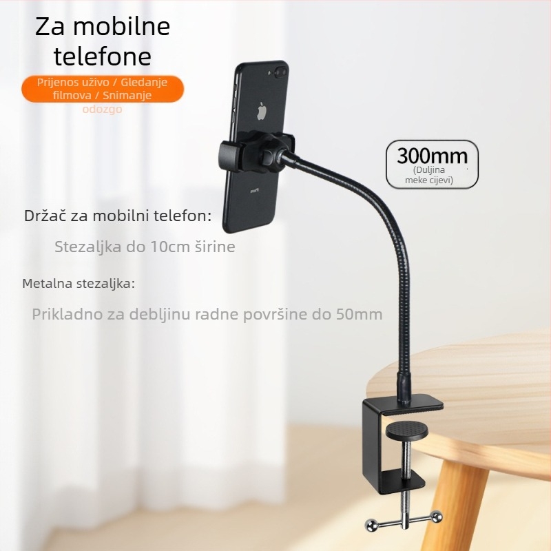 Metalna jaka stezaljka za selfije za mobitel, stalak za prijenos uživo, stolni uređaj, fiksno univerzalno crijevo za lijene ljude, savitljivo