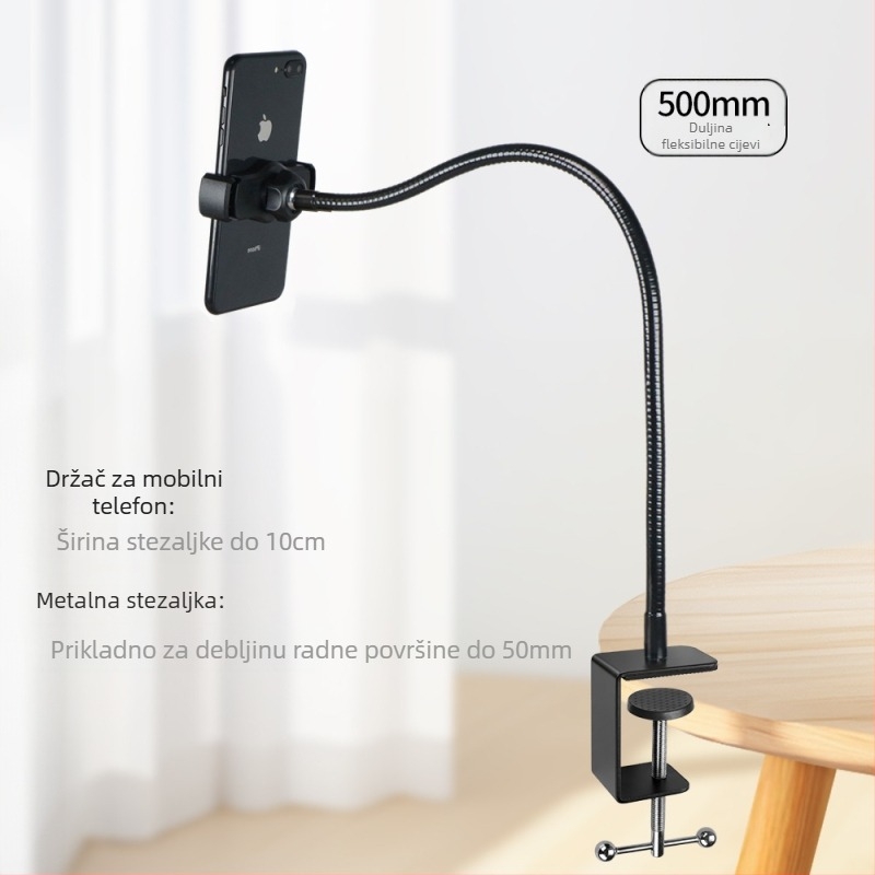 Metalna jaka stezaljka za selfije za mobitel, stalak za prijenos uživo, stolni uređaj, fiksno univerzalno crijevo za lijene ljude, savitljivo