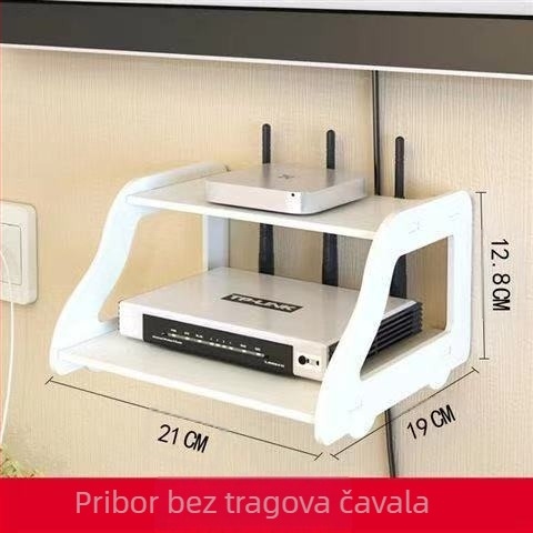 Kutija za pohranu bežičnog usmjerivača, zidni stalak za WiFi za mačji set-top box, zidna polica bez bušilica