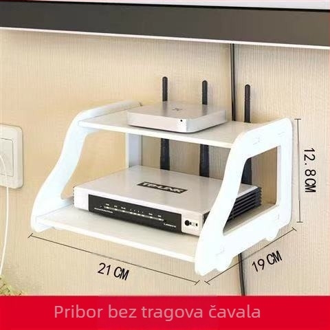 Kutija za pohranu bežičnog usmjerivača, zidni stalak za WiFi za mačji set-top box, zidna polica bez bušilica