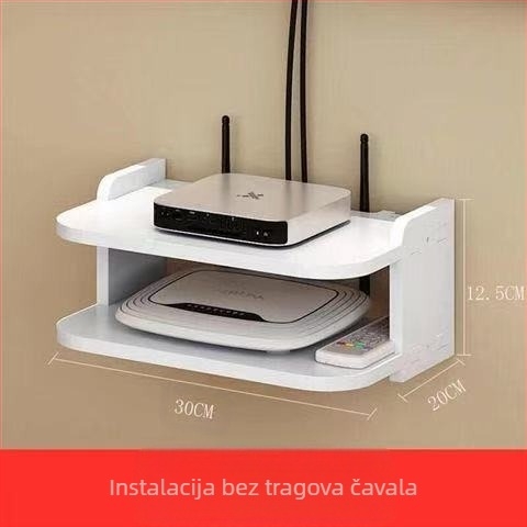 Kutija za pohranu bežičnog usmjerivača, zidni stalak za WiFi za mačji set-top box, zidna polica bez bušilica