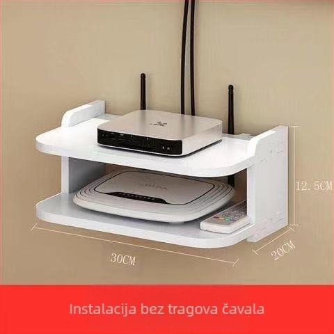 Kutija za pohranu bežičnog usmjerivača, zidni stalak za WiFi za mačji set-top box, zidna polica bez bušilica