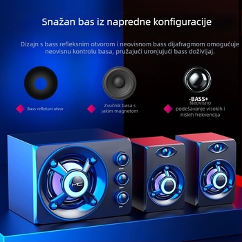 Prekogranični računalni žičani Bluetooth audio stolni univerzalni kreativni osobni USB mali zvučnik stolni subwoofer veleprodaja
