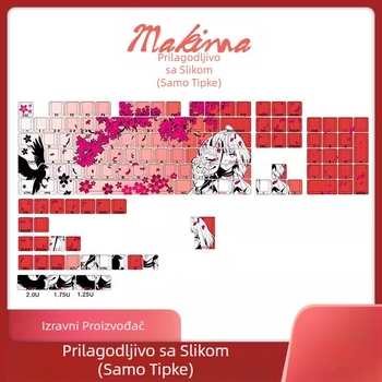 Kolekcija kapica tipki s motivom djevojke s motivom trešnje u cvatu, lisice i bočnim ugraviranim gradijentom, termalna sublimacija, prozirna kapica sekundarnih tipki, prekogranične eksplozije