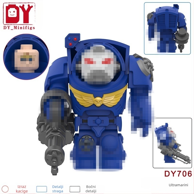 Vanjska trgovina specijalizirana je za izvozne torbe za minifigure dječjih igračaka Imperial Robot Warrior, sastavljene od građevinskih blokova Dy701-708.