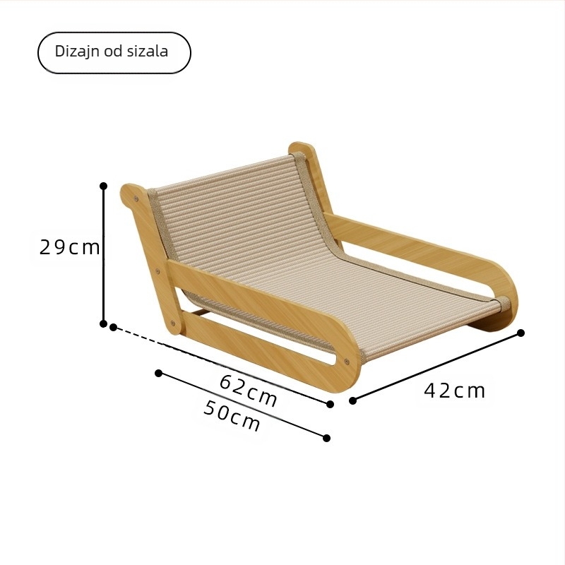 Sisalova daska za grebanje mačaka, gnijezdo za mačke otporno na habanje i ne linja, daska za grebanje mačaka, jednodijelna ekstra velika naslonjača, pribor za mačke od konoplje