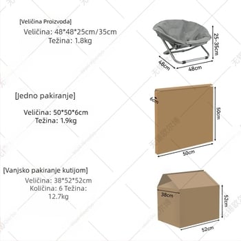 Sklopiva stolica za kućne ljubimce, prijenosna okrugla povišena krevet za mačke, vodootporni krevet za male pse, krevet za kućne ljubimce u obliku mjeseca