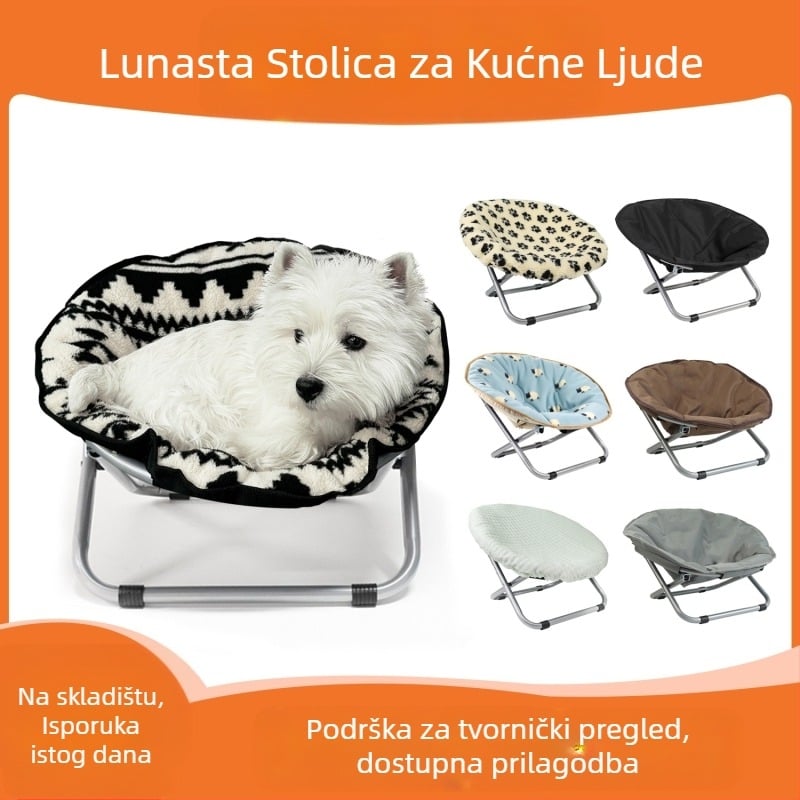 Sklopiva stolica za kućne ljubimce, prijenosna okrugla povišena krevet za mačke, vodootporni krevet za male pse, krevet za kućne ljubimce u obliku mjeseca
