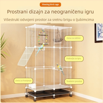 Prozirni ukrasni kavez za papigu papigu Xuanfeng, božur, ptica, izvezeno oko, kućanstvo, velika veličina, vila, metalni dom, veliki prostor