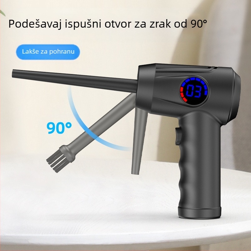 Eksplozivni pametni digitalni zaslon, praktično punjenje, mini ručni uređaj za čišćenje, pumpanje automobila, bežični super puhač prašine