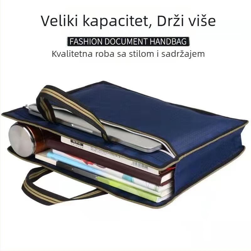 Veleprodaja prijenosnih Oxford platnenih aktovki za konferencije s patentnim zatvaračem za dokumente, torba za pohranu podataka, torba za dokumente s otisnutim logotipom