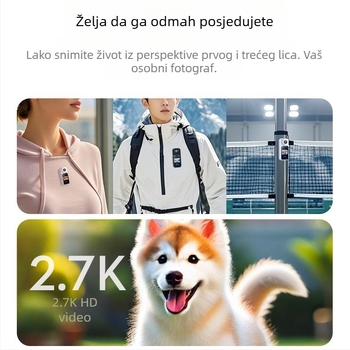 2.7K s WIFI podrškom za mobilnu aplikaciju, reprodukcija u stvarnom vremenu, viseća kamera za vrat, DV vanjska sportska kamera S70