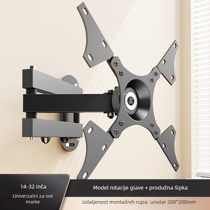 Nosač za LCD monitor računala, zidni rotirajući uvlačivi vješalica za TV, univerzalna zidna polica