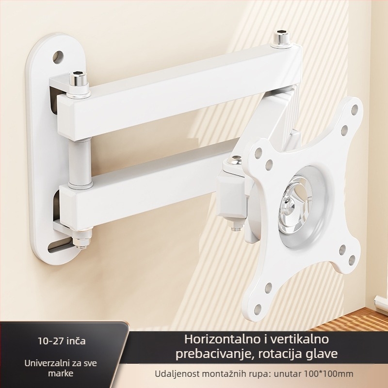 Nosač za LCD monitor računala, zidni rotirajući uvlačivi vješalica za TV, univerzalna zidna polica