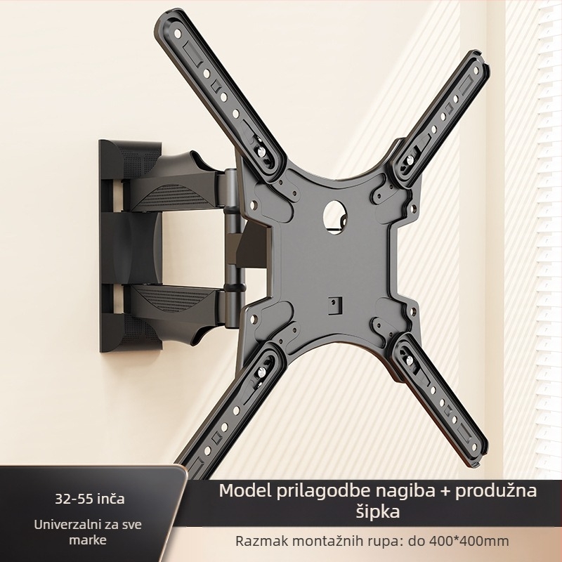 Nosač za LCD monitor računala, zidni rotirajući uvlačivi vješalica za TV, univerzalna zidna polica