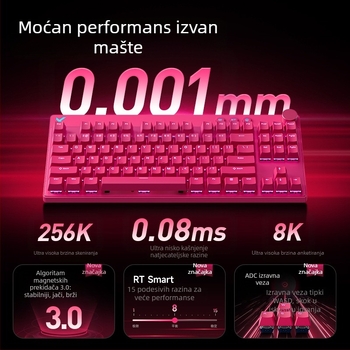 Mchose Mix87 Magnetska osa E-Sports mehanička tipkovnica Argb svjetlosni efekt prilagođena žičana tipkovnica za igranje