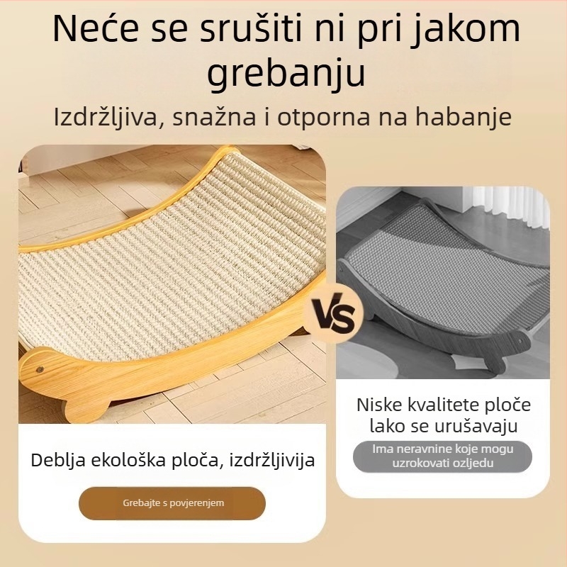 Sisalova ploča za grebanje mačaka, otporna na habanje, velika ploča za mačje kandže, integrirano mačje gnijezdo, zaštita od ogrebotina za mačke, podloga otporna na ogrebotine