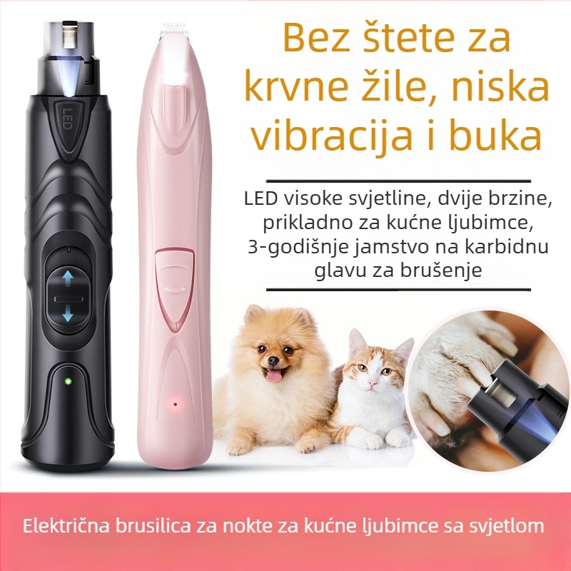 Brusilica za pseće nokte, električna brusilica za nokte kućnih ljubimaca, škare za mačje nokte s punjenjem, brusilica za medvjeđe zlatne nokte s tihim zvukom