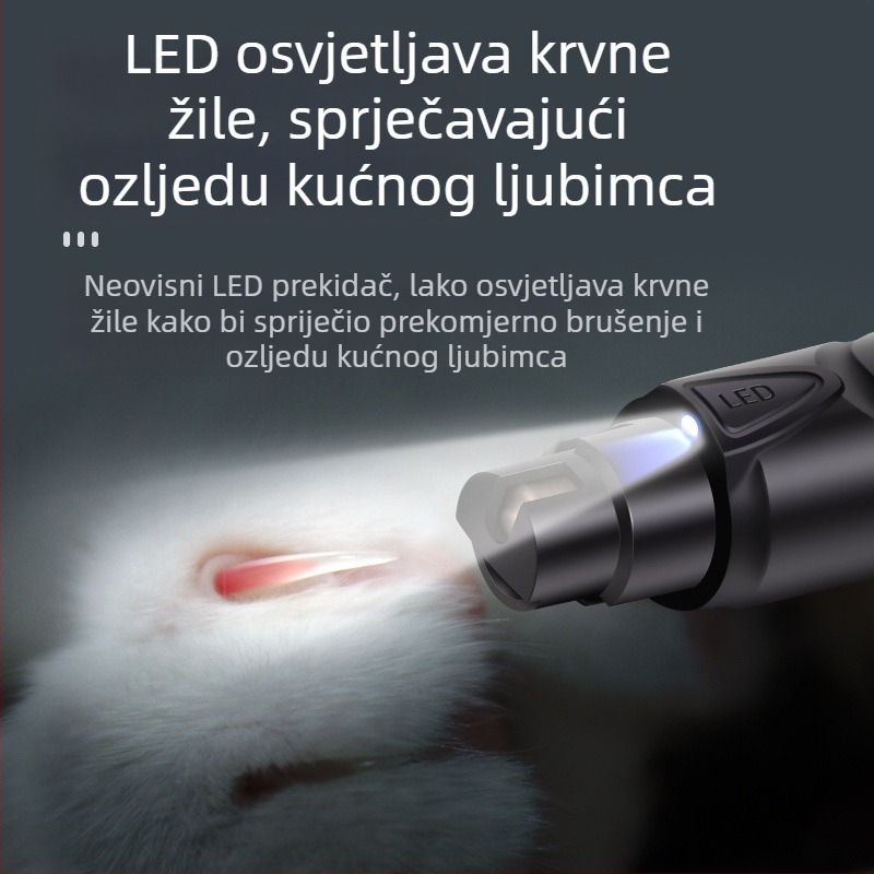 Brusilica za pseće nokte, električna brusilica za nokte kućnih ljubimaca, škare za mačje nokte s punjenjem, brusilica za medvjeđe zlatne nokte s tihim zvukom