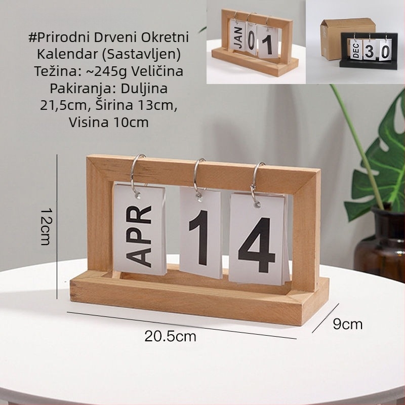 Novi kreativni ukras za stolni kalendar, vrhunski stojeći kalendar s odbrojavanjem, drveni ukras za stolni kalendar