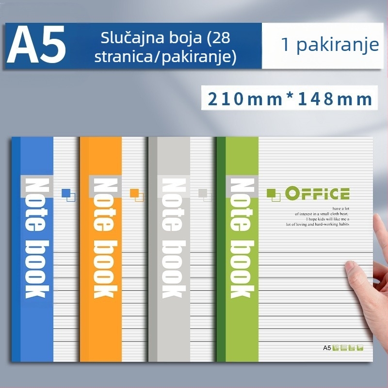 A5 meka kopija bilježnice za učenike osnovne škole, dnevnik visoke vrijednosti boja za srednju školu, uredski pribor za radnu bilježnicu