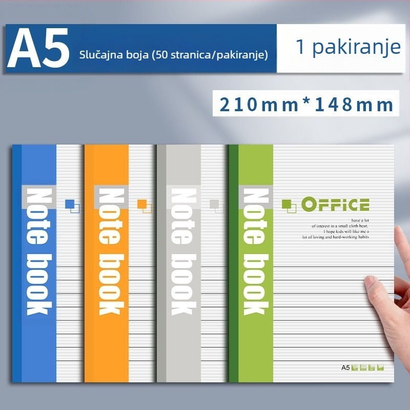 A5 meka kopija bilježnice za učenike osnovne škole, dnevnik visoke vrijednosti boja za srednju školu, uredski pribor za radnu bilježnicu