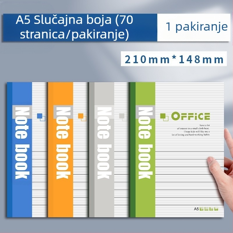 A5 meka kopija bilježnice za učenike osnovne škole, dnevnik visoke vrijednosti boja za srednju školu, uredski pribor za radnu bilježnicu