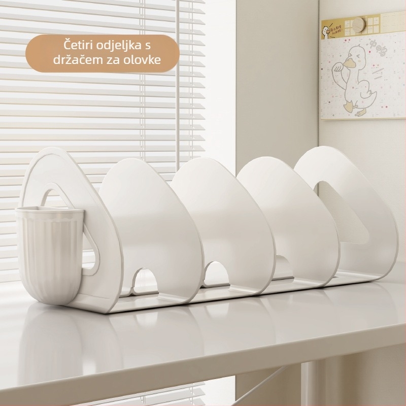 Stolna polica za knjige, kutija za pohranu, prozirni stalak za studentske knjige, razdjelnik, akrilni držač za olovke