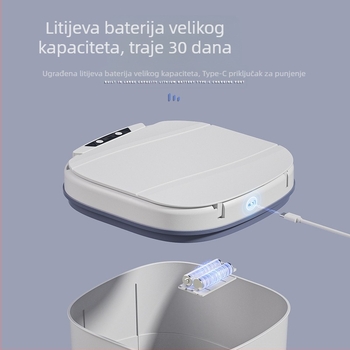 25 godina stara nova pametna kanta za smeće s ugrađenim plavim svjetlećim prstenom za pritisak, preklopnim poklopcem od 18 l, rotirajućim uzorkom, pametna kanta za smeće s senzorom