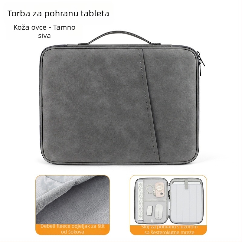 Prijenosna torba za tablet za iPad 11 inča, za poslovnu upotrebu i ured, za putovanja, zaštitna futrola, vodoravna unutarnja torba za tablet, otporna na prskanje