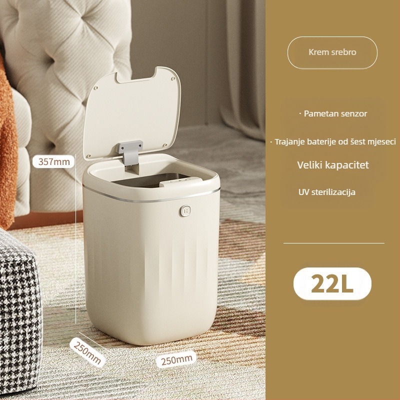 Pametna kanta za smeće s visokim izgledom i automatskim senzorom za kućnu kupaonicu i kuhinju, velika s poklopcem, senzor, prekogranična veleprodaja