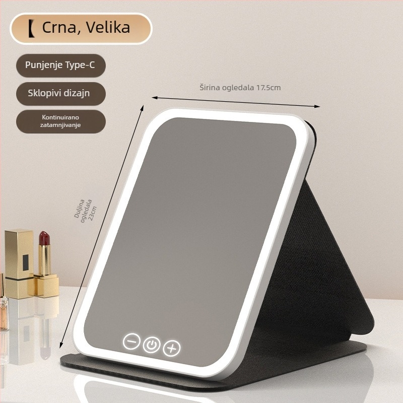 HD ogledalo za šminkanje stolna LED lampa stolno ogledalo za toaletni stol s lampom malo ogledalo praktično studentski dom sklopivo novi proizvod