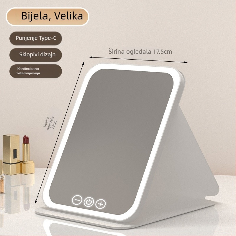 HD ogledalo za šminkanje stolna LED lampa stolno ogledalo za toaletni stol s lampom malo ogledalo praktično studentski dom sklopivo novi proizvod